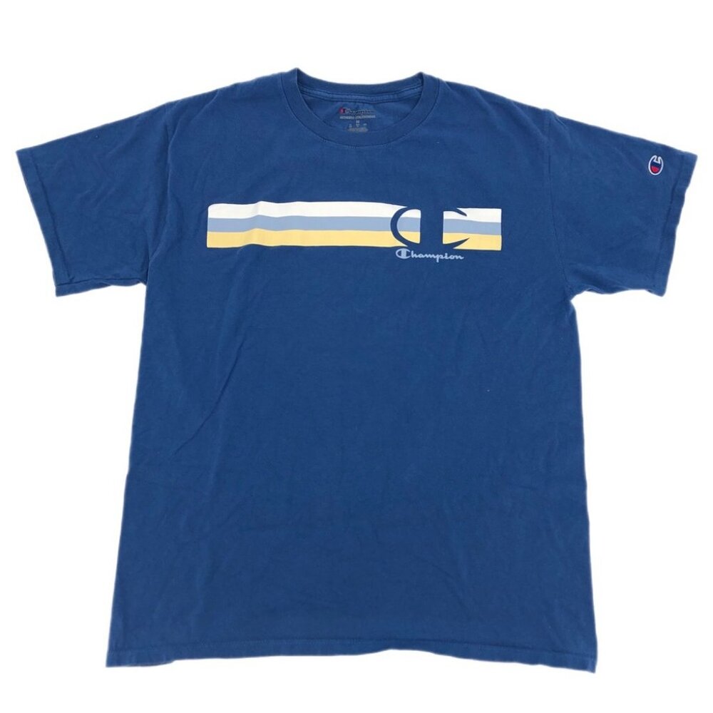 Champion Blue Graphic T-Shirt | Breathable & Collarless